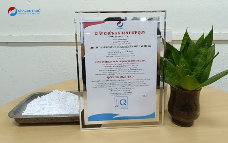 Giấy chứng nhận hợp quy Thạch cao Phospho OPACONTROL đã cấp cho khách hàng