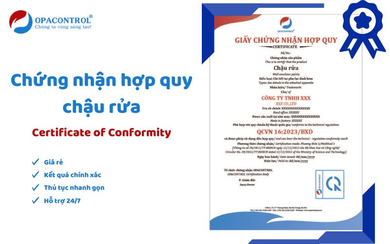 Chứng nhận hợp quy Chậu rửa - Thiết bị vệ sinh theo QCVN