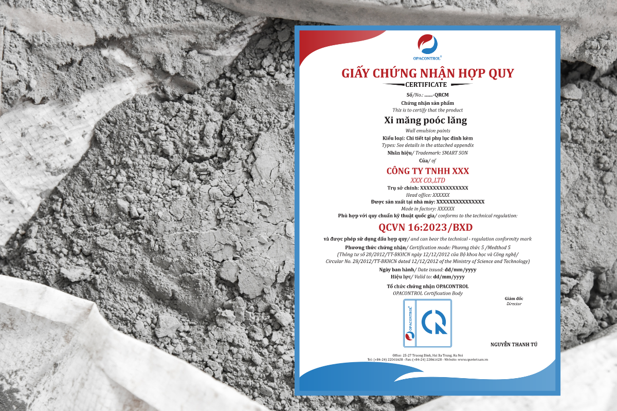 chứng nhận hợp quy xi măng