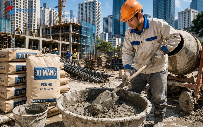 Xi măng đã chứng nhận hợp quy và lưu thông sử dụng trong các công trình 