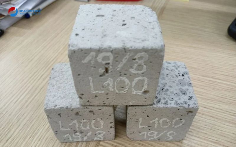 Mẫu thử cường độ nén nguội bê tông chịu nhiệt 