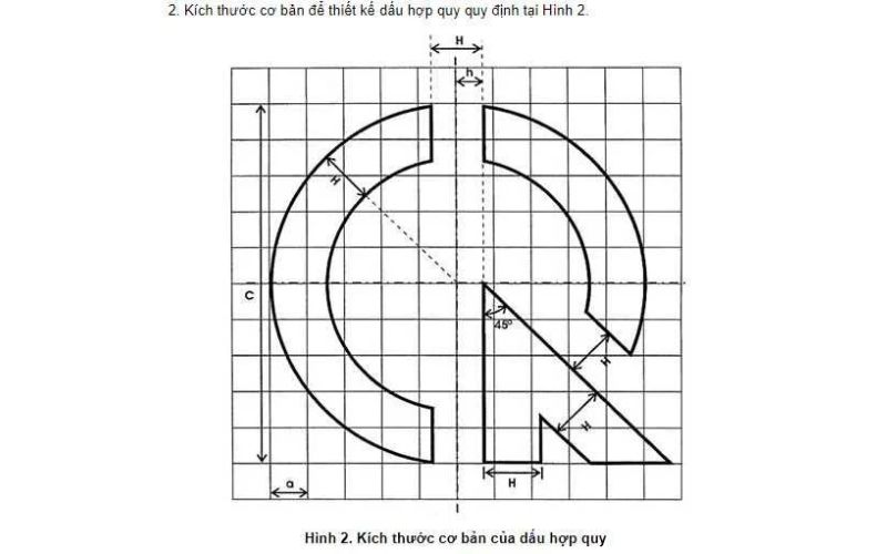 Kích thước cơ bản của dấu hợp quy