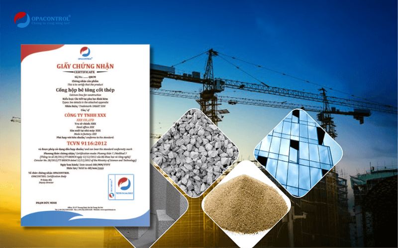 Mẫu giấy chứng nhận hợp chuẩn vật liệu xây dựng OPACONTROL cung cấp