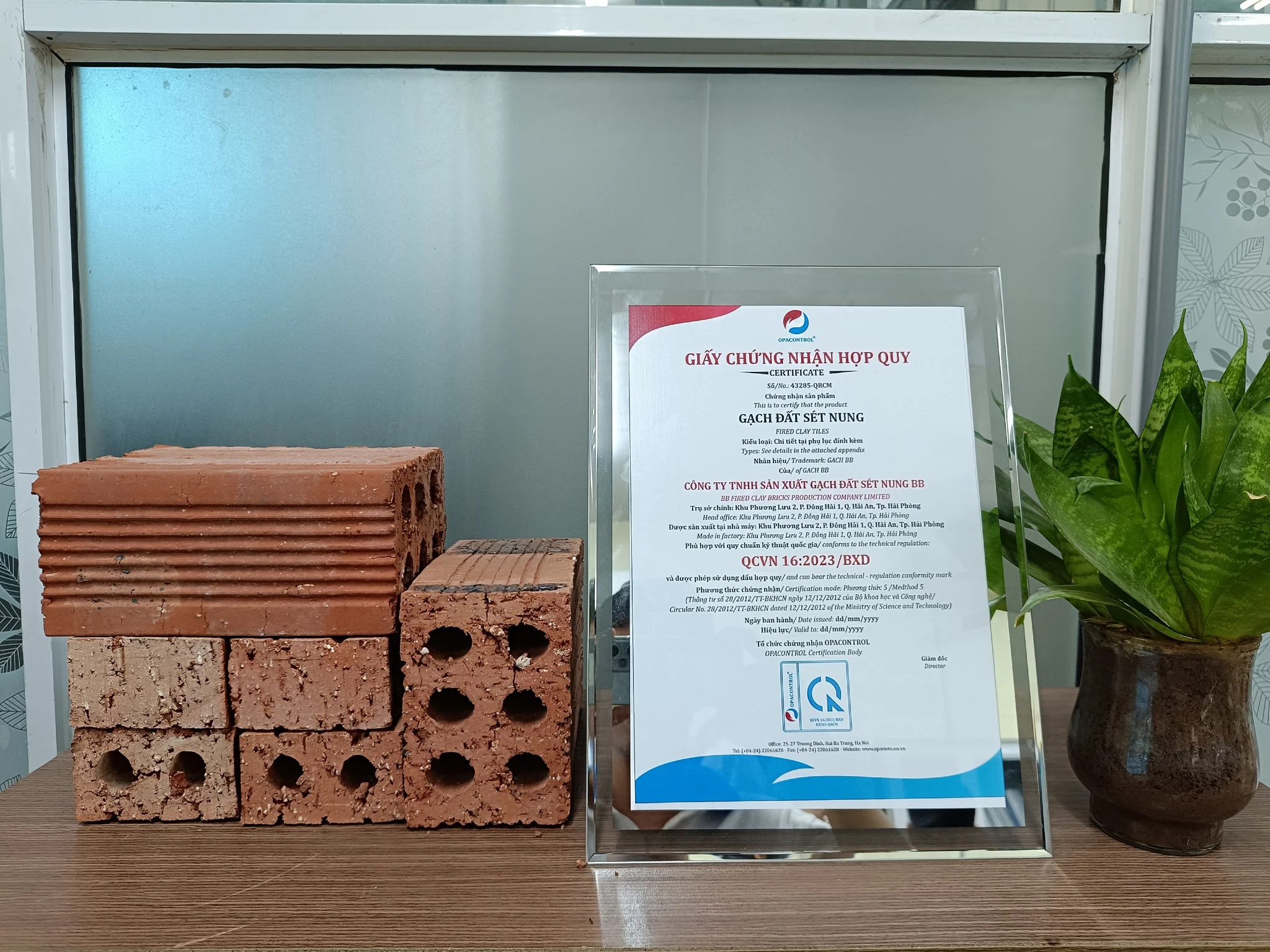 Ví dụ Giấy chứng nhận hợp quy gạch đất sét nung