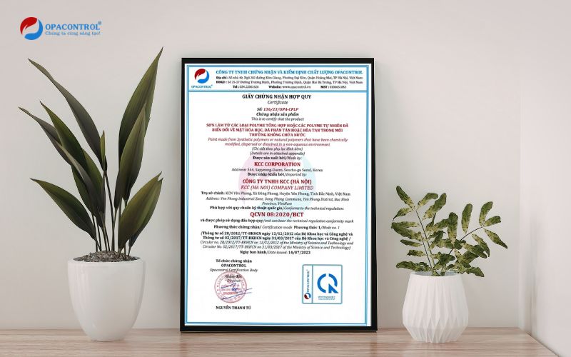 Giấy chứng nhận hợp quy phương thức 1 OPACONTROL đã cấp cho khách hàng 