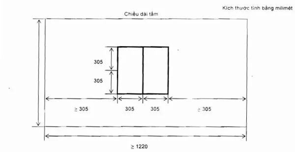 Vị trí cắt mẫu trên tấm thạch cao