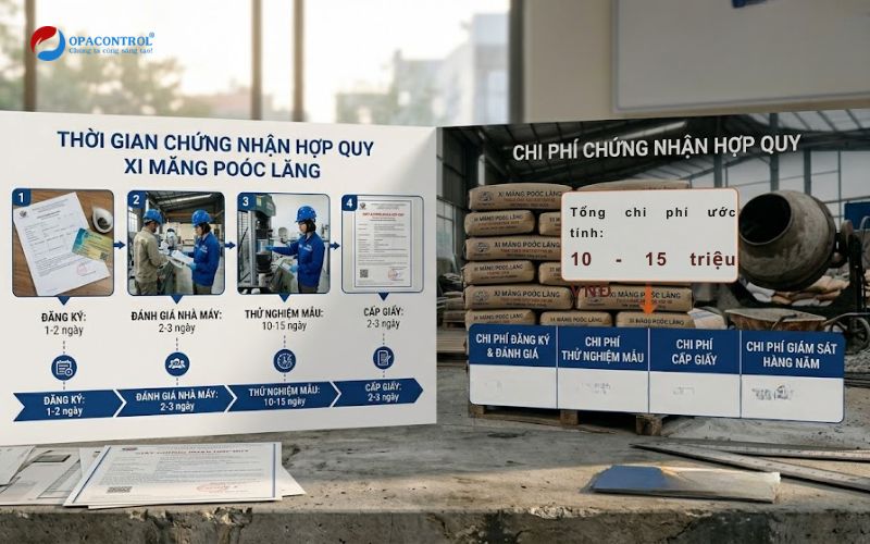 Thời gian và chi phí hợp quy xi măng Pooc lăng