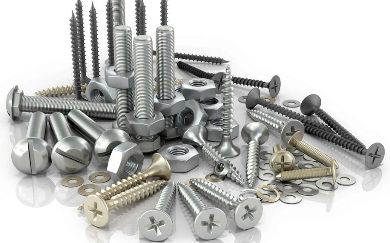 Hình ảnh phụ kiện cơ khí gồm bulong, ốc vít, đai ốc 