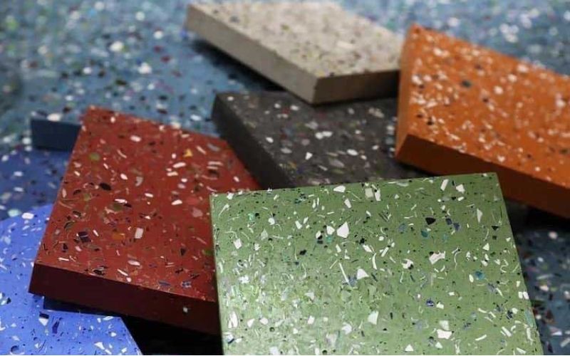 Hình ảnh mẫu gạch terrazzo được sử dụng trong đời sống
