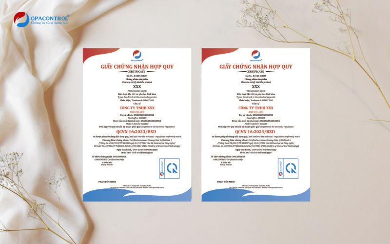Giấy chứng nhận hợp quy do OPACONTROL cung cấp 