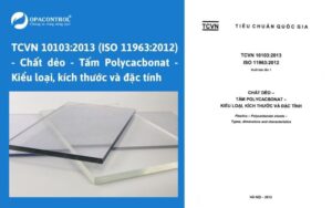 TCVN 10103:2013 (ISO 11963:2012) - Chất dẻo - Tấm Polycacbonat - Kiểu loại, kích thước và đặc tính