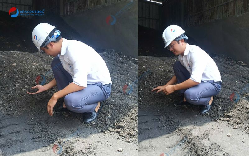 Chuyên gia OPACONTROL kiểm tra vật liệu tro xỉ của Công ty TNHH Giấy Koro Việt Nam