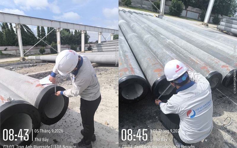OPACONTROL triển khai hoạt động kiểm tra sản phẩm ống cống tại hiện trường 