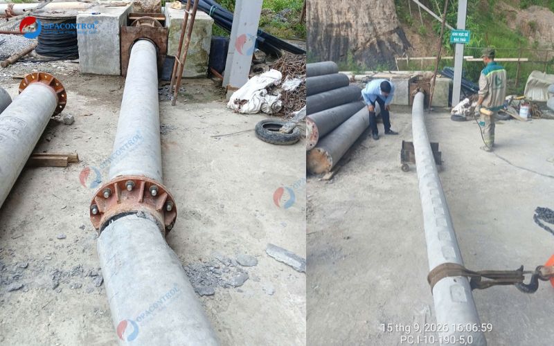 Chuẩn bị mẫu thử cột điện 