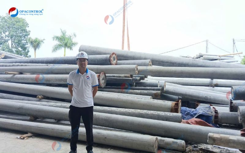 Chuyên gia OPACONTROL đến chứng kiến hoạt động thí nghiệm cột điện cho Công ty Cổ phần đầu tư phát triển Vật liệu xây dựng Điện Biên
