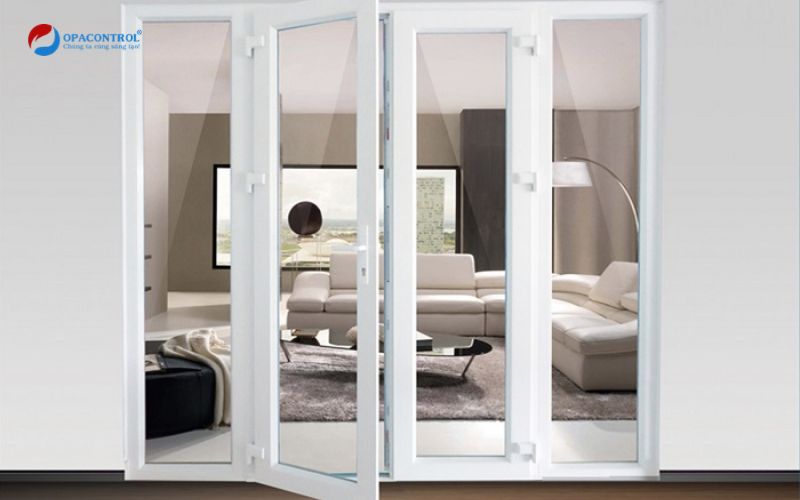 Hình ảnh cửa đi bằng khung nhựa cứng U-PVC